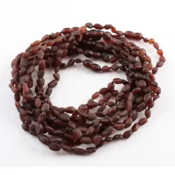 10 Raw Ruby BEANS Baby Baltic amber teething necklaces 32cm