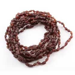 10 Raw Ruby BEANS Baby Baltic amber teething necklaces 32cm