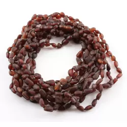10 Raw Ruby BEANS Baby Baltic amber teething necklaces 32cm