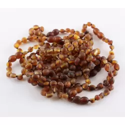 10 Raw Cognac BEANS Baltic amber adult bracelets 18cm