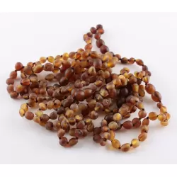 10 Raw Cognac BEANS Baltic amber adult bracelets 18cm