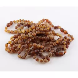 10 Raw Cognac BEANS Baltic amber adult bracelets 18cm