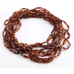 10 Cognac BEANS Baltic amber adult wholesale necklaces 50cm