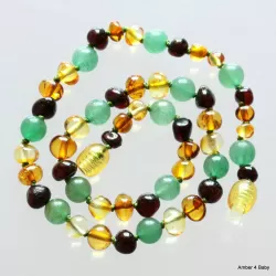 Gemstone Baltic Amber Teething Necklace for Baby