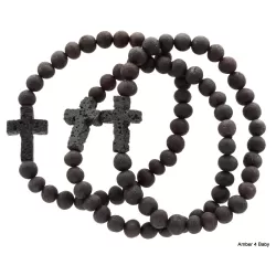 Baltic Amber Petite Stretch Bracelet w Cross