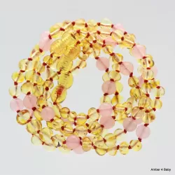 Gemstone Baltic Amber Teething Necklace for Baby