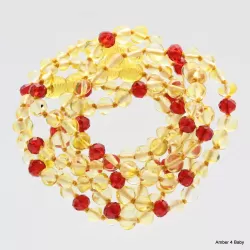 Gemstone Baltic Amber Teething Necklace for Baby