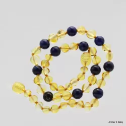 Gemstone Baltic Amber Teething Necklace for Baby