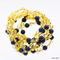 Gemstone Baltic Amber Teething Necklace for Baby