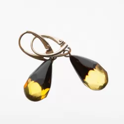 Faceted drops Baltic amber Silver Earrings