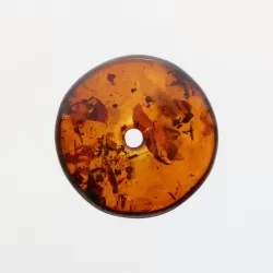 Donut shape Baltic amber pendant medallion