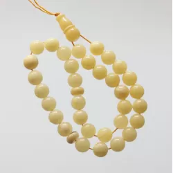 Islamic 33 Prayer Milk ROUND Baltic amber 8MM beads