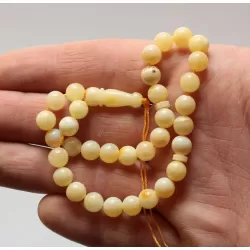 Islamic 33 Prayer Milk ROUND Baltic amber 7MM beads