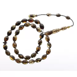 Islamic 33 Prayer OLIVE Baltic amber beads