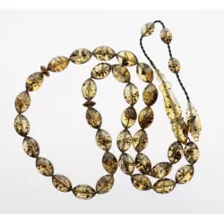 Islamic 33 Prayer OLIVE Baltic amber beads