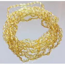 10 Unpolished Lemon BEANS Baby Baltic amber teething necklaces 33cm