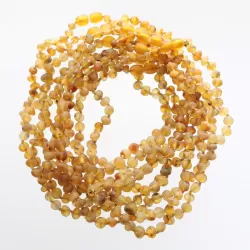 9 Raw Green BAROQUE teething Baltic amber necklaces 33cm