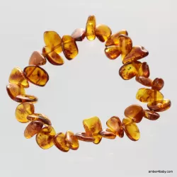 Leaf Style Baltic Amber Stretch Bracelet 18cm