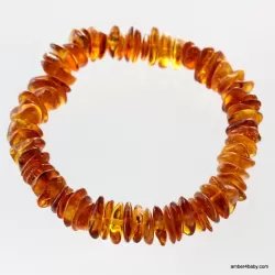 Cognac Chips Baltic Amber Stretch Bracelet 18cm