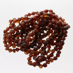 10 Raw Ruby BAROQUE Baltic Amber Bracelet 20cm