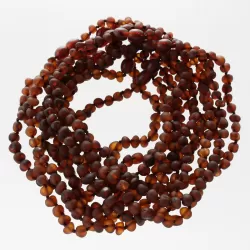 10 Raw Ruby BAROQUE Baltic amber teething necklaces 32cm