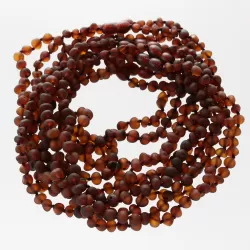 10 Raw Ruby BAROQUE Baltic amber teething necklaces 32cm