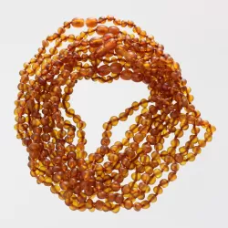 10 Unpolished Cognac BAROQUE Baby teething Baltic amber necklaces 32cm