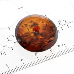 Donut shape Baltic amber pendant medallion