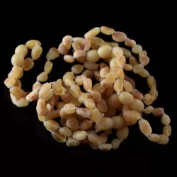 10 Raw Butter BEANS Baltic amber teething Baby bracelets 14cm