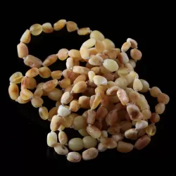 10 Raw Butter BEANS Baltic amber teething Baby bracelets 14cm