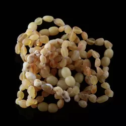 10 Raw Butter BEANS Baltic amber teething Baby bracelets 14cm