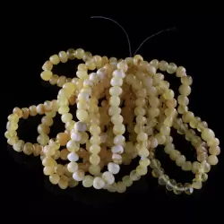 10 Butter BAROQUE Baltic amber adult stretcy bracelets 19cm