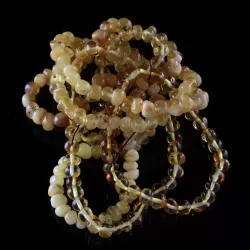 7 Butter BAROQUE Baltic amber adult stretcy bracelets 19cm