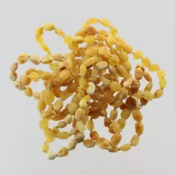 10 Raw Butter BEANS Baltic amber adult bracelets 19cm