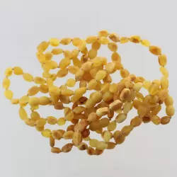 10 Raw Butter BEANS Baltic amber adult bracelets 19cm