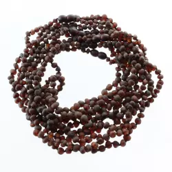 10 Raw Ruby BAROQUE teething Baltic amber necklaces 36cm