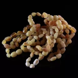 10 Raw Butter BEANS Baltic amber teething Baby bracelets 14cm