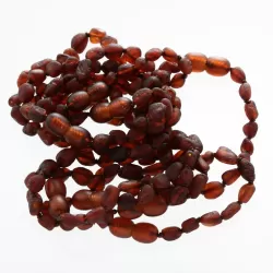 10 Raw Ruby BEANS Baltic amber teething bracelets 14cm