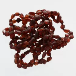 10 Raw Ruby BEANS Baltic amber teething bracelets 14cm