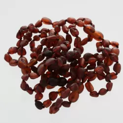 9 Raw Ruby BEANS Baltic amber teething bracelets 14cm