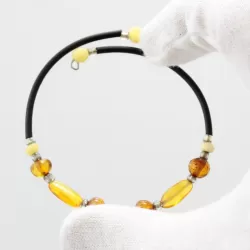 Wire Baltic Amber Bracelet for Adults