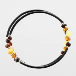 Wire Baltic Amber Bracelet for Adults
