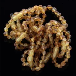10 Raw Green BAROQUE Baltic amber teething bracelets 14cm