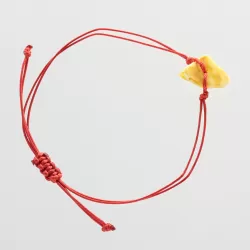 Red String Baltic Amber Bracelet for Adults