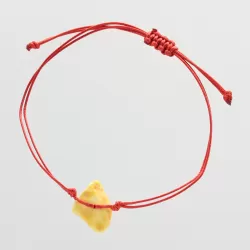Red String Baltic Amber Bracelet for Adults