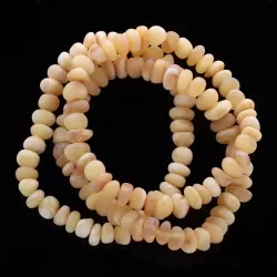 Raw Butter BAROQUE beads Baltic amber adult stretch bracelet 18cm