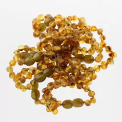 10 Raw Green BAROQUE Baltic amber teething bracelets 14cm