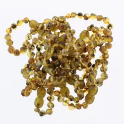 10 Raw Green BAROQUE Baltic amber teething bracelets 14cm