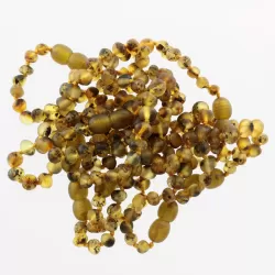 10 Raw Green BAROQUE Baltic amber teething bracelets 14cm