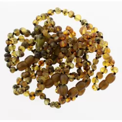 10 Raw Dark BAROQUE Baltic amber teething bracelets 14cm